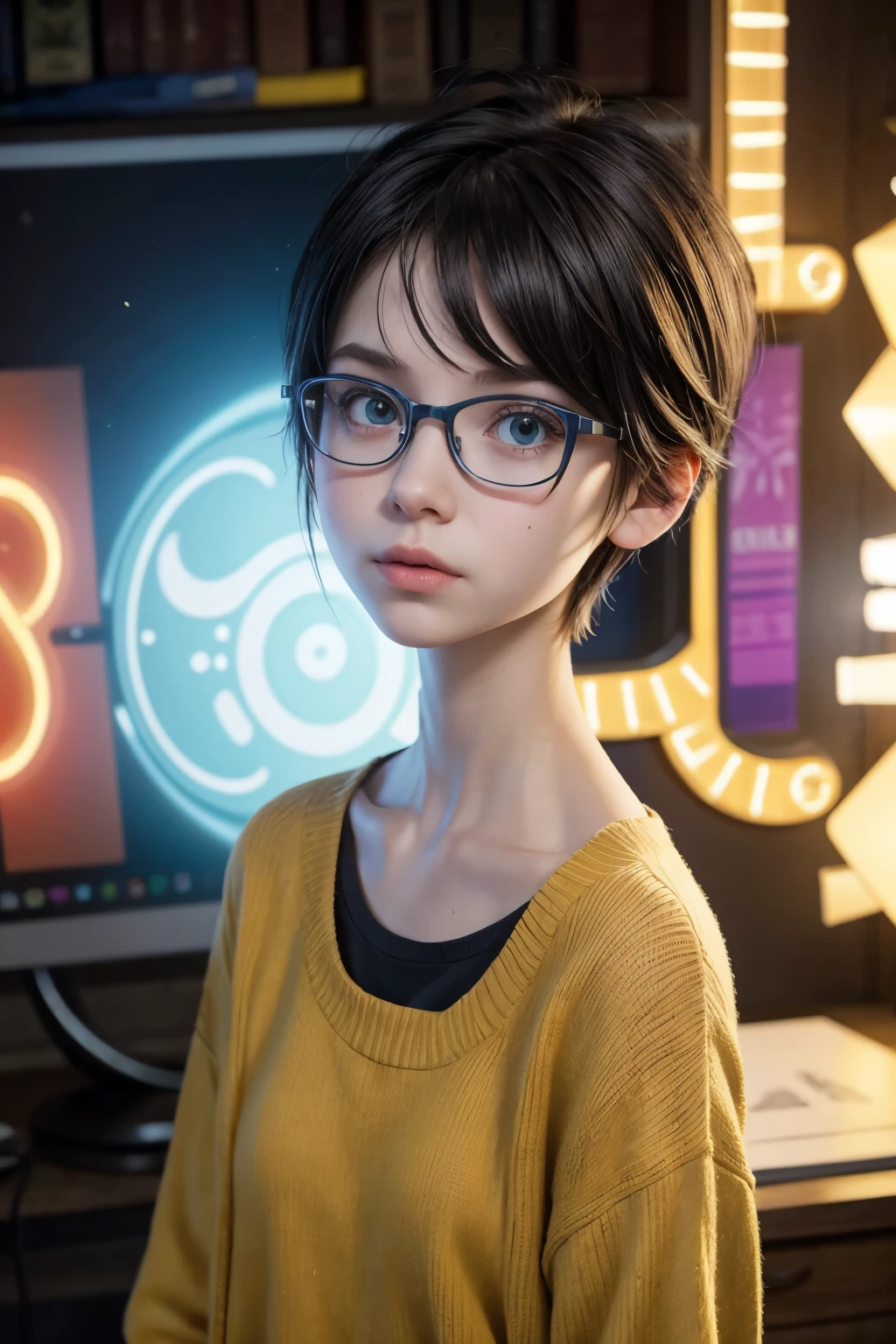 Create what the character Riley from Inside Out 2 would look like if she were in college