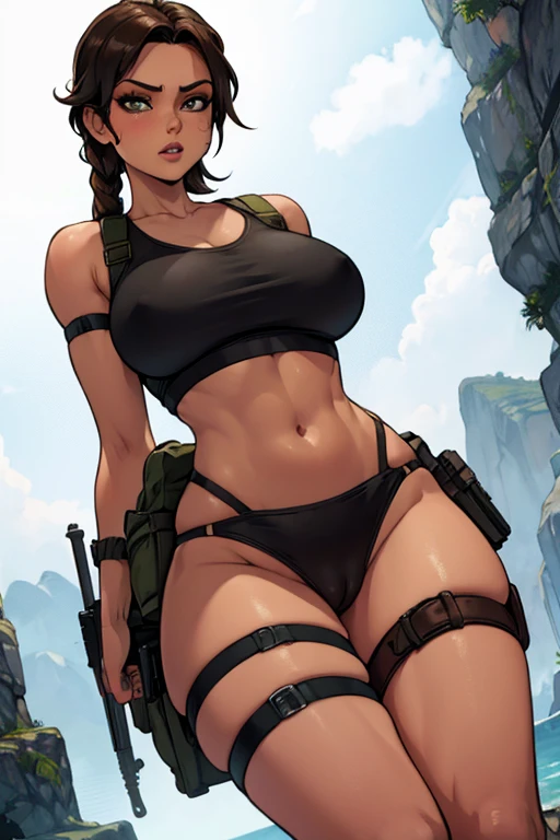 lara croft curvy slim waist naked ahegao