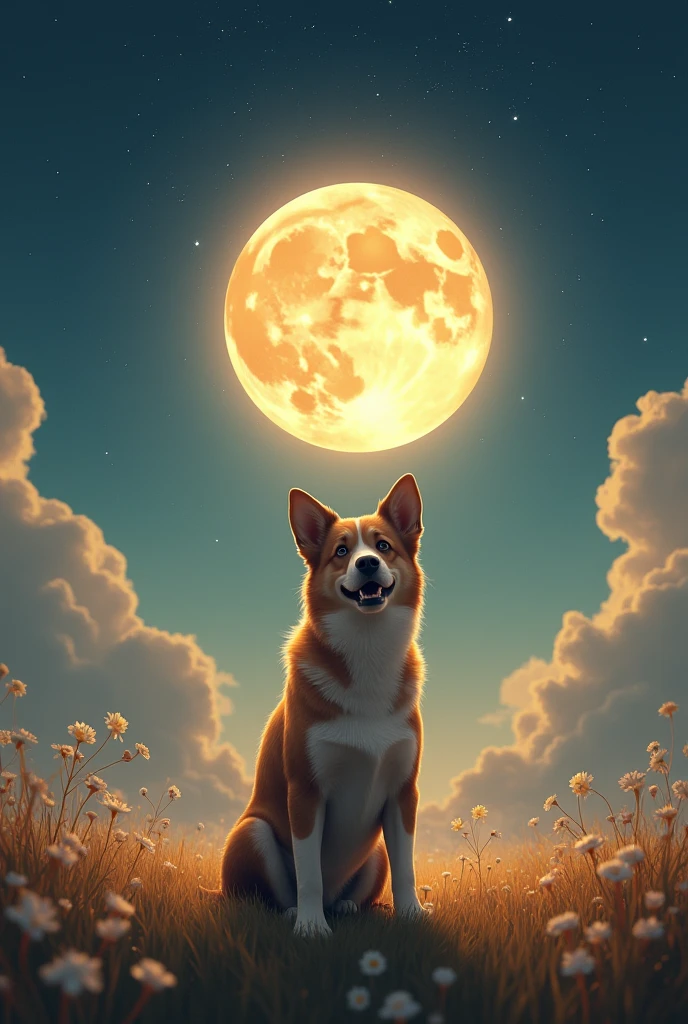 the moon and the sun and the sun and a dog