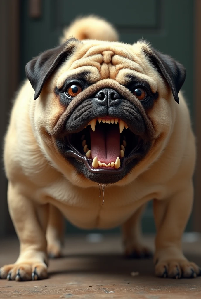 Extremely aggressive pug