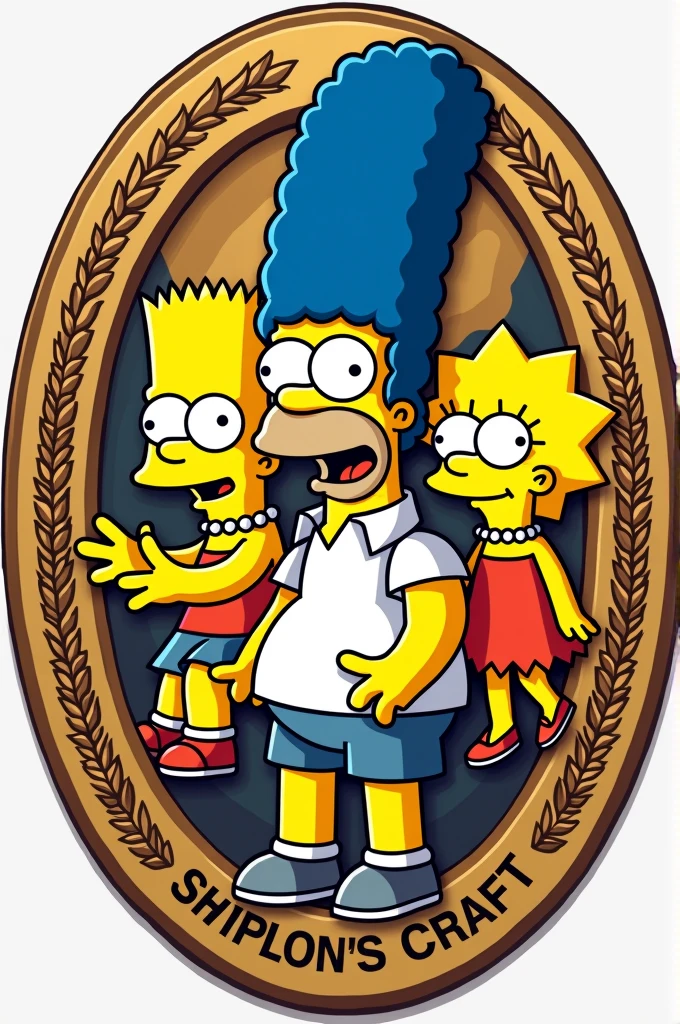 Create a logo with the Simpsons for a beer disk