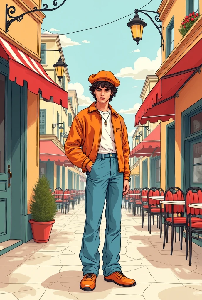 Easy drawing on the theme of 1990s nostalgia with French references