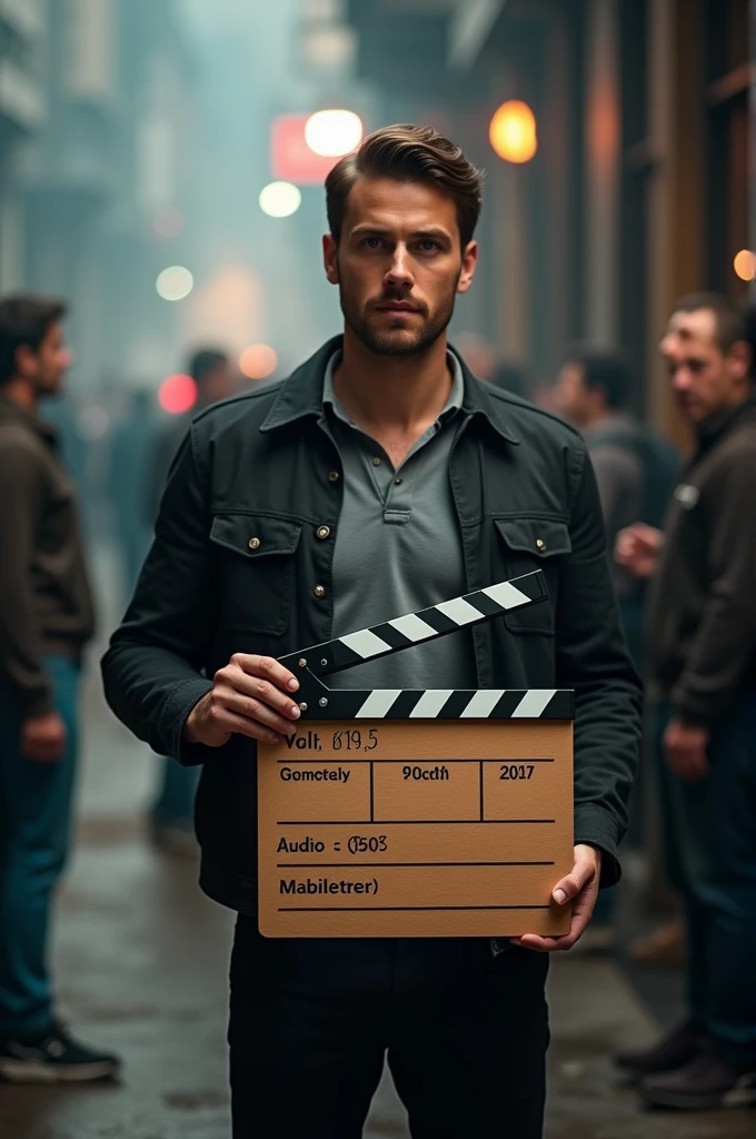 holding a clapperboard