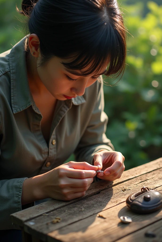 Fixing a ring on a bench 