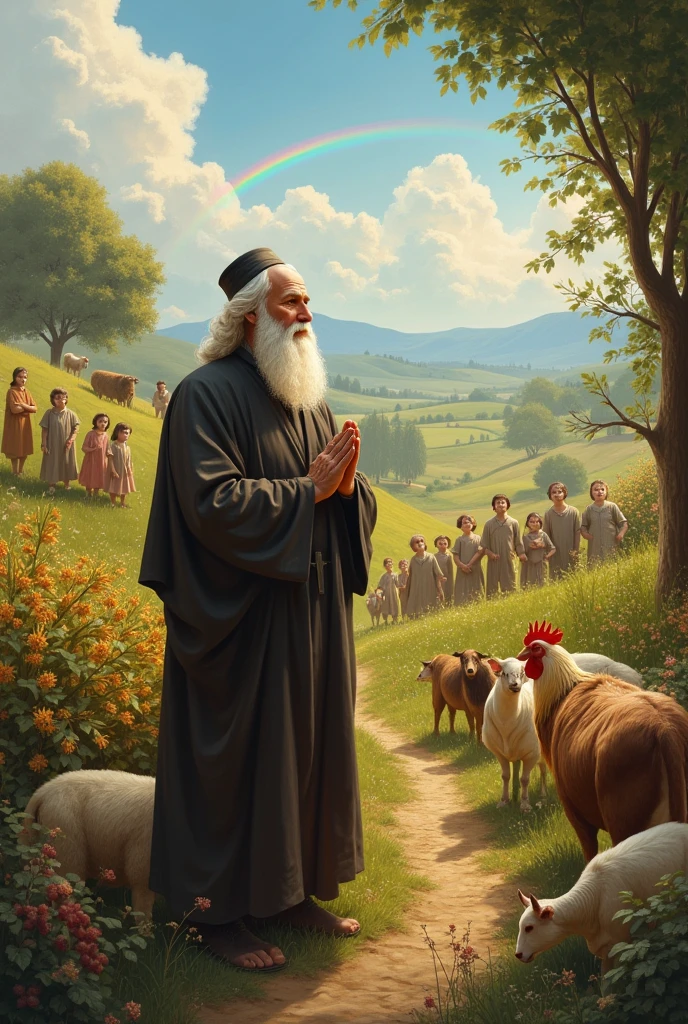 It generates an image of a Jewish believer in God being enriched by God with many animals, many harvests and many children