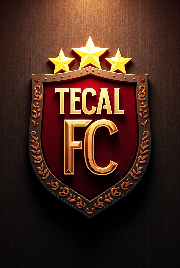 Football shield that says Tecal FC and has 3 stars