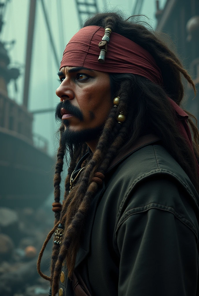 Jack Sparrow com medo, profile pose