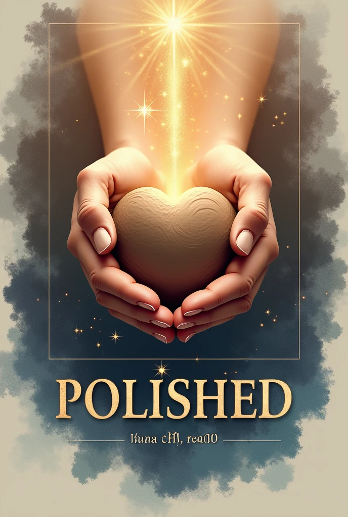 Create a shirt design for a church themed celebration "Polished". Based on the biblical passage from Isaiah ??:8
**Elements of Design:**
1. **center image:**
- A pair of hands shaping a heart or clay vase.
- Include a subtle glow in the clay to symbolize transformation.
2. **texto:**
- Include the Bible quote in an elegant font.
-Title: "Polished" highlighted with a robust font.
3. **colors:**
- Use shades of brown and blue to convey calm and spirituality.
4. **decorative elements:**
- Small sparks or stars around the clay.
