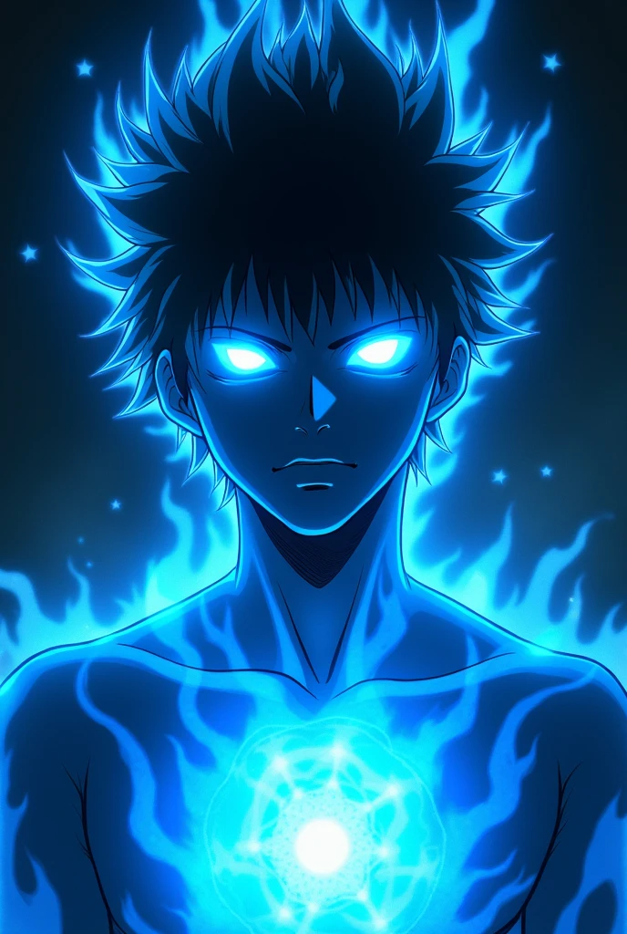 logo style manga , plan proche visage AURA puissant contre jour , personnage sans détail ,animé, noir, yeux, flammes, bleu yeux, humain aura, bleu yeux, bleu yeux, Akuma, tumblr, art conceptuel, emitting evil bleu aura, badass animé 8 k, manga 4K, bleu yeux glowing, feu!! contre jour de l'aura, fond noir aura puissant bleu, émettant un pouvoir maléfique Aura bleu, aura noire brillante, infero enflammé, Aura bleu, Aura maléfique, yeux bleus brillants sans détail