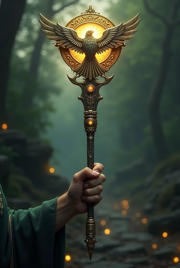 A stick with a bird symbol in the middle