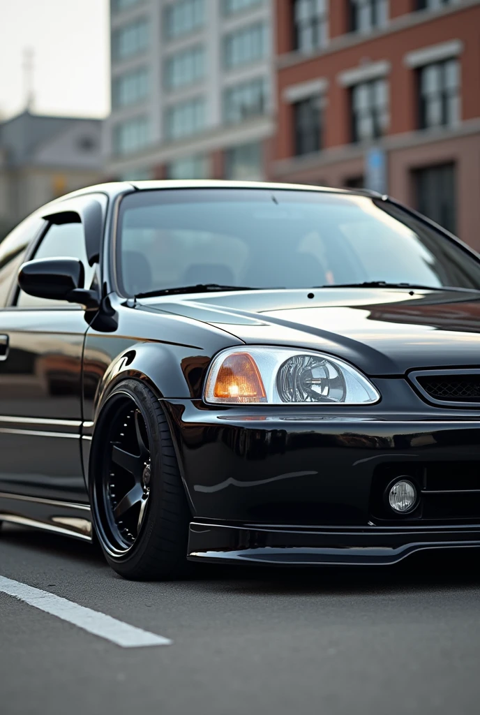 Honda civic 1998 with black wheels