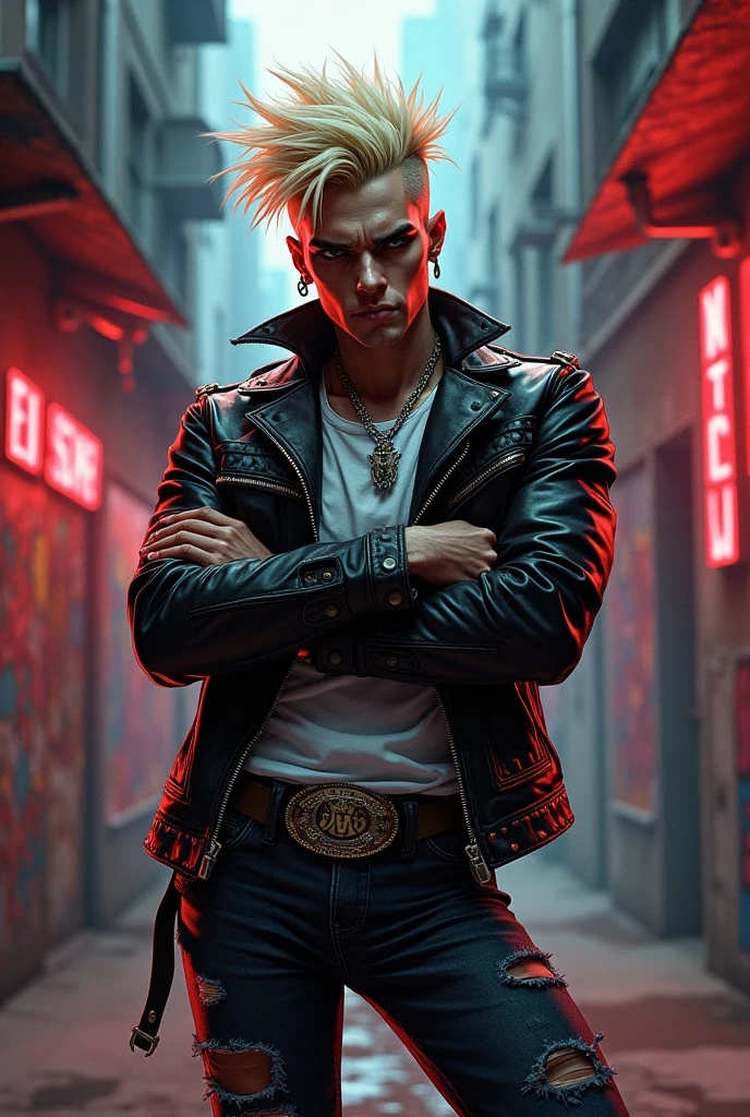 Johnny napalm 80's outfit, corte de pelo