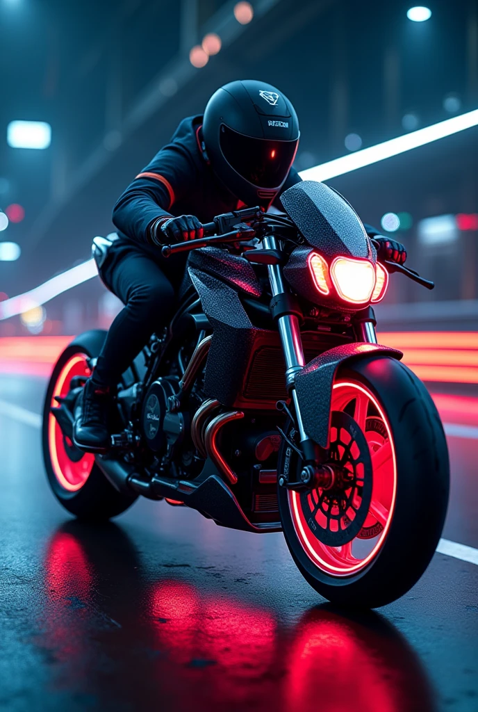 Freedom cr2 motorcycle with neon lights