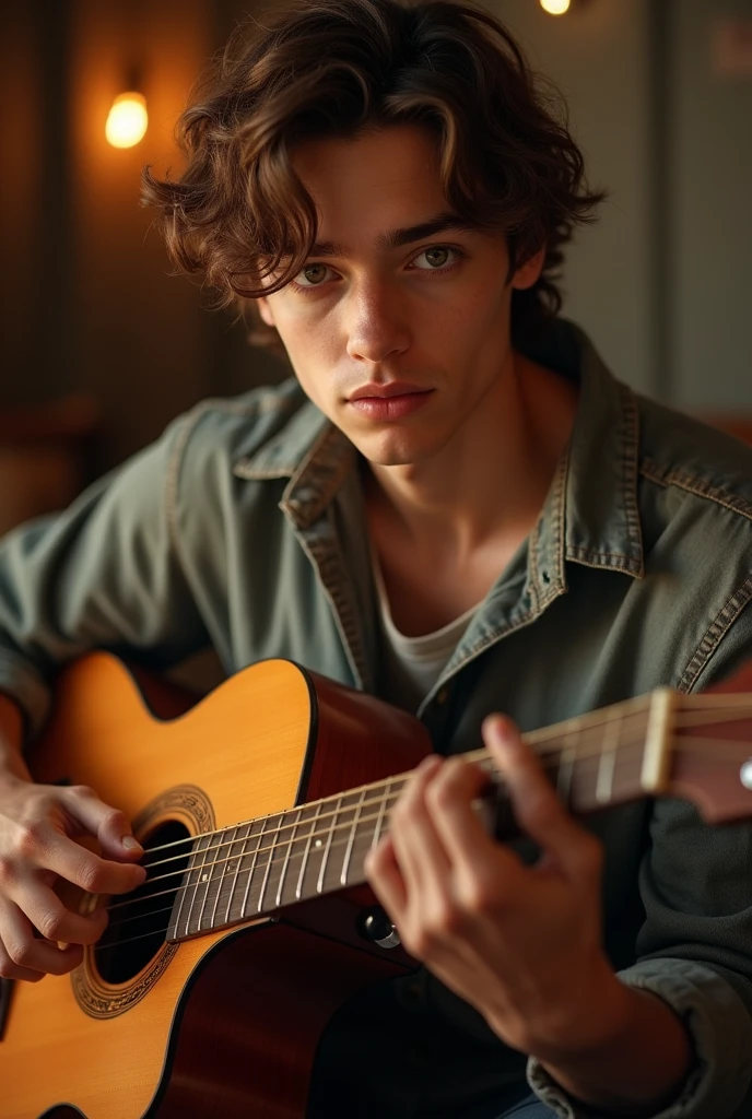 ian playing the guitar