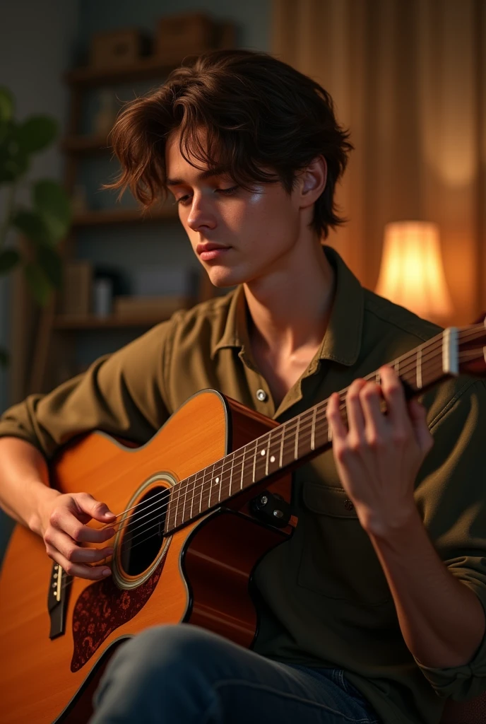ian playing the guitar