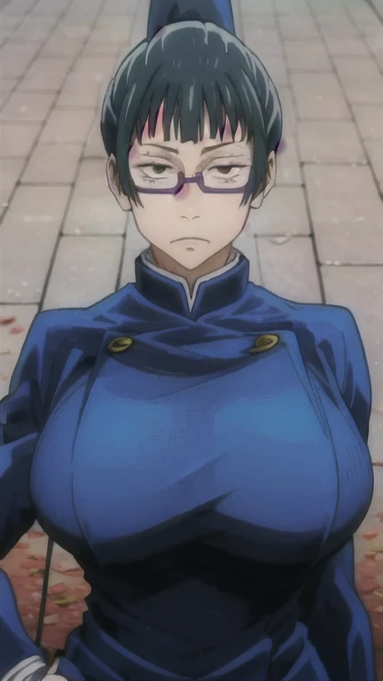 Zenin Maki | Jujutsu Kaisen, huge breasts, detailed face, defined detailed eyes, high quality 16k