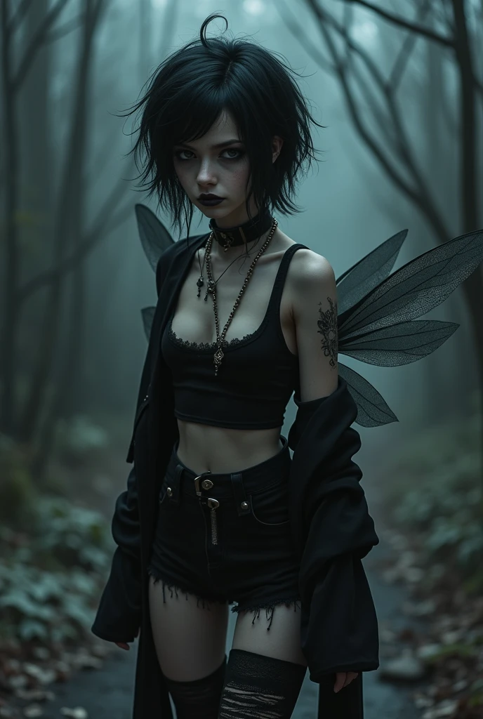 A black Emo Woman Tinker Bell