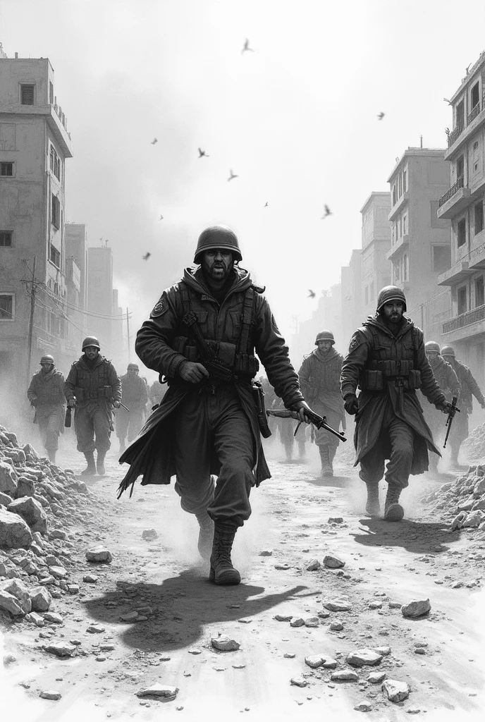 Reflects the armed conflict, make a pencil drawing