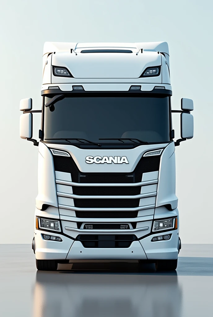 Scania White model R450 from the front and without nose