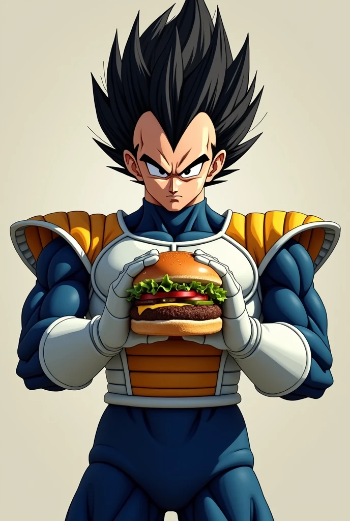Vegeta with burger standing up