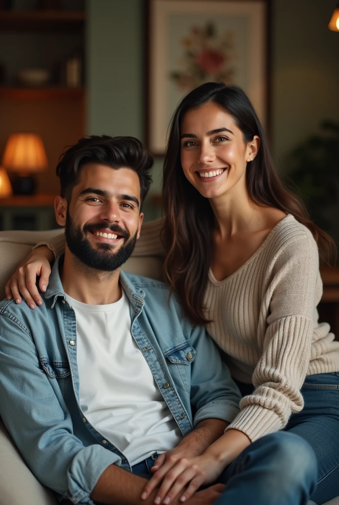 20 years old handsome beard guy picture with his beautiful mom photograph the guy sitting on chair and his mom standing beside of him