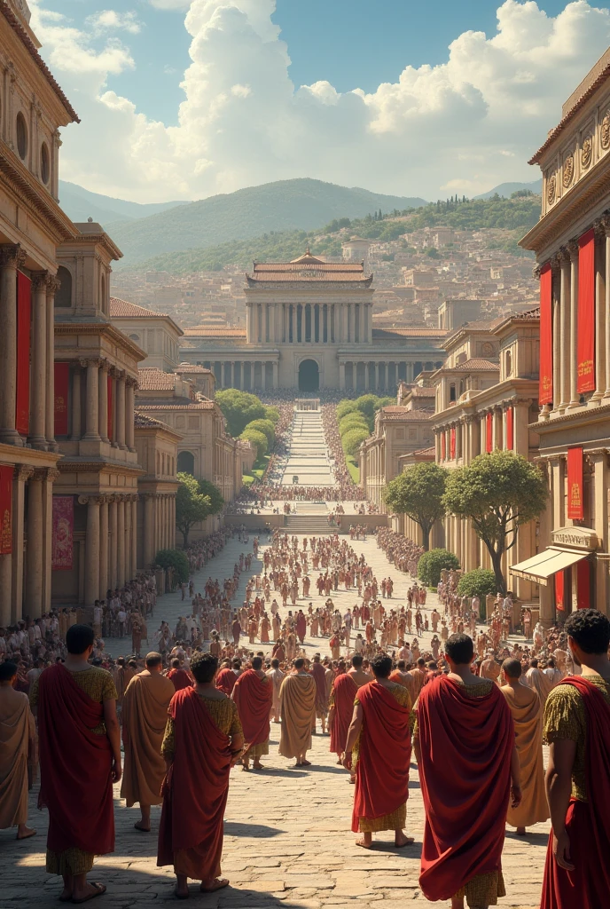 create an image showing real cities of the roman empire