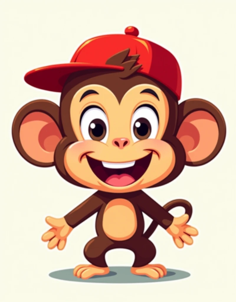A logo for a YouTube channel, having a very happy monkey with a red cap.