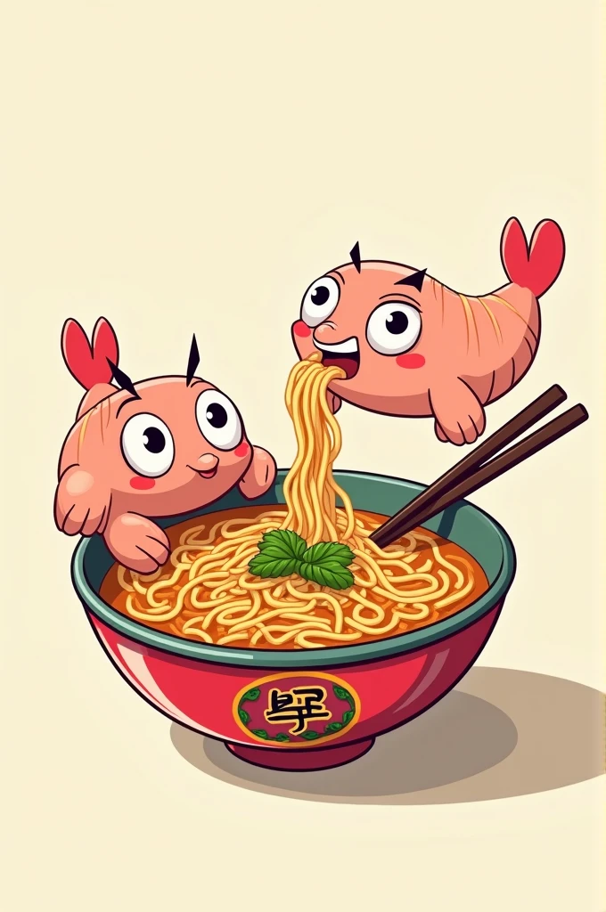 Sopa maruchan y un camaron cartoon