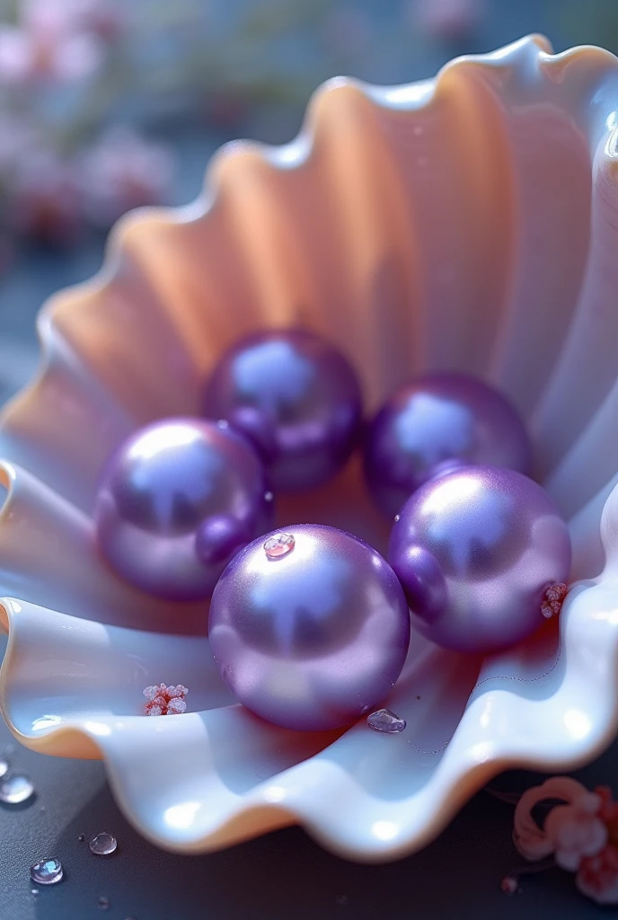 Make purple pearls in a shell