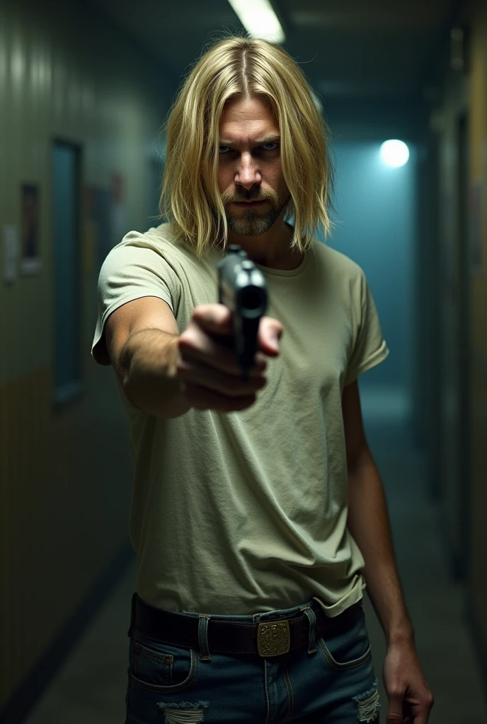 Kurt Cobain holding a gun(the precise gun is pointed at your head)