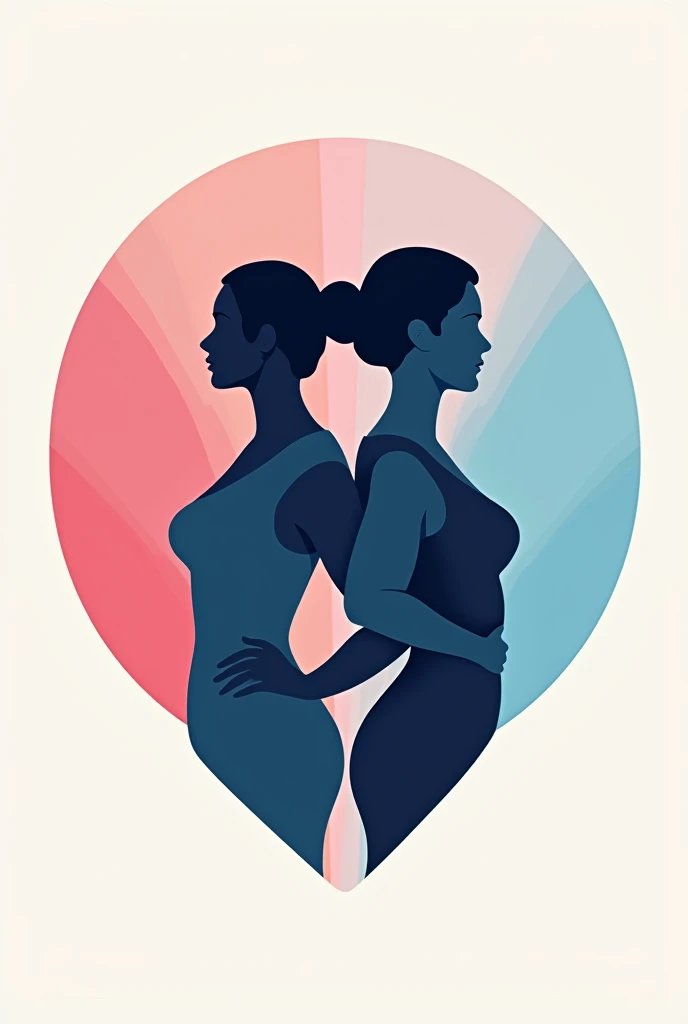 Design a logo for a beauty and wellness center that refers to integrated men and women and only the silhouette that shows 100% elegance that is creative and eye-catching
