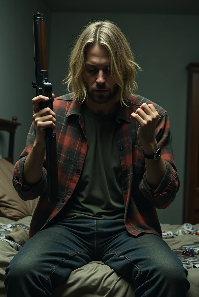 Kurt Cobain shooting himself in the head