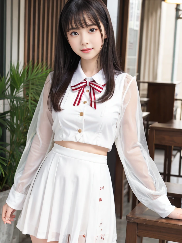 Milk-covered high school girl idol、Whole Body Ezbian、Milk-stained see-through uniform(white)、Big Breasts、No sleeve
