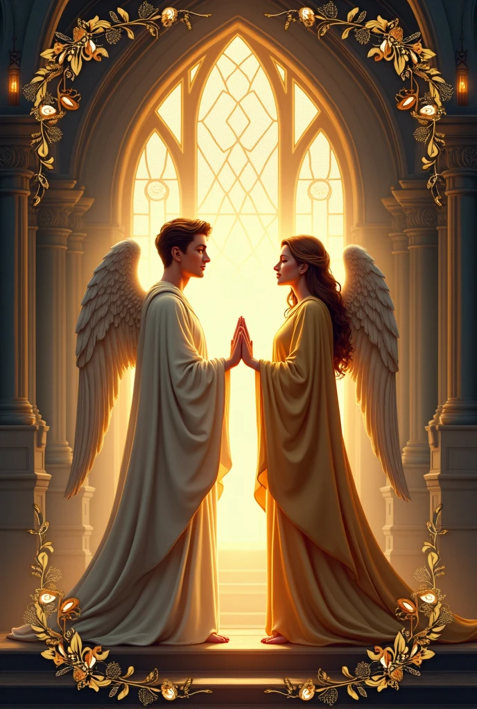 Create a logo image of a Catholic men's and women's choir