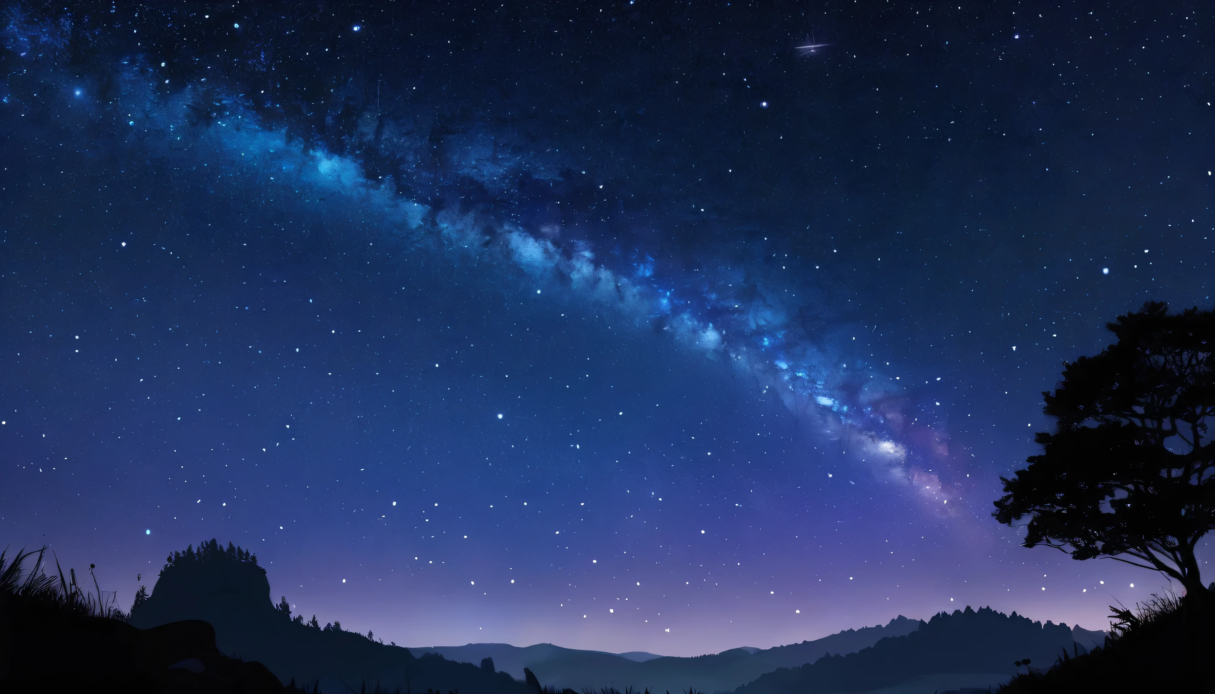 Milky Way, rocket, jellyfish, shooting star, Cute art. Little, Digital Art. Pleasant tranquility, more