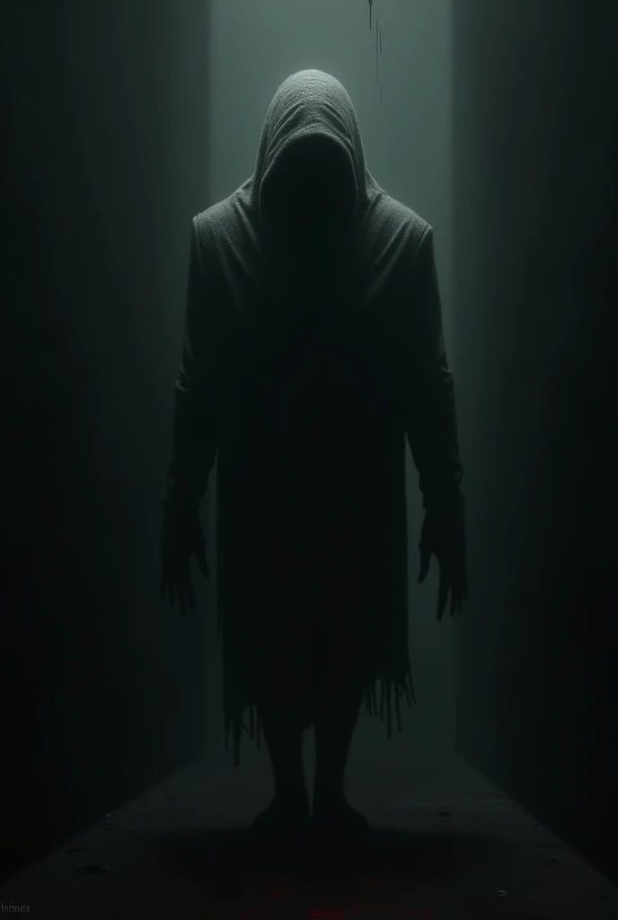 A shadowy figure approaches the camera