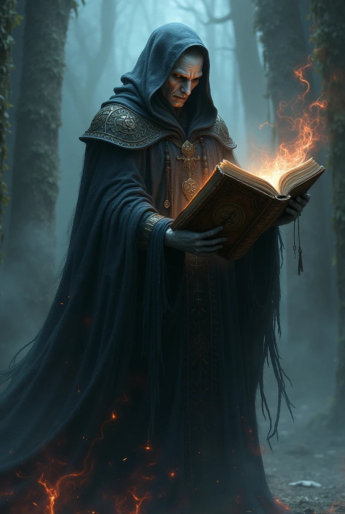 Necromancer holding a book
