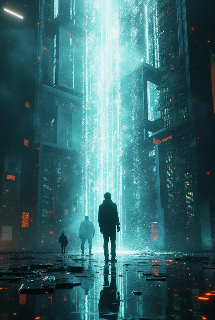 (Glitch Art), holographic, cell phone virus attached (any humans) 