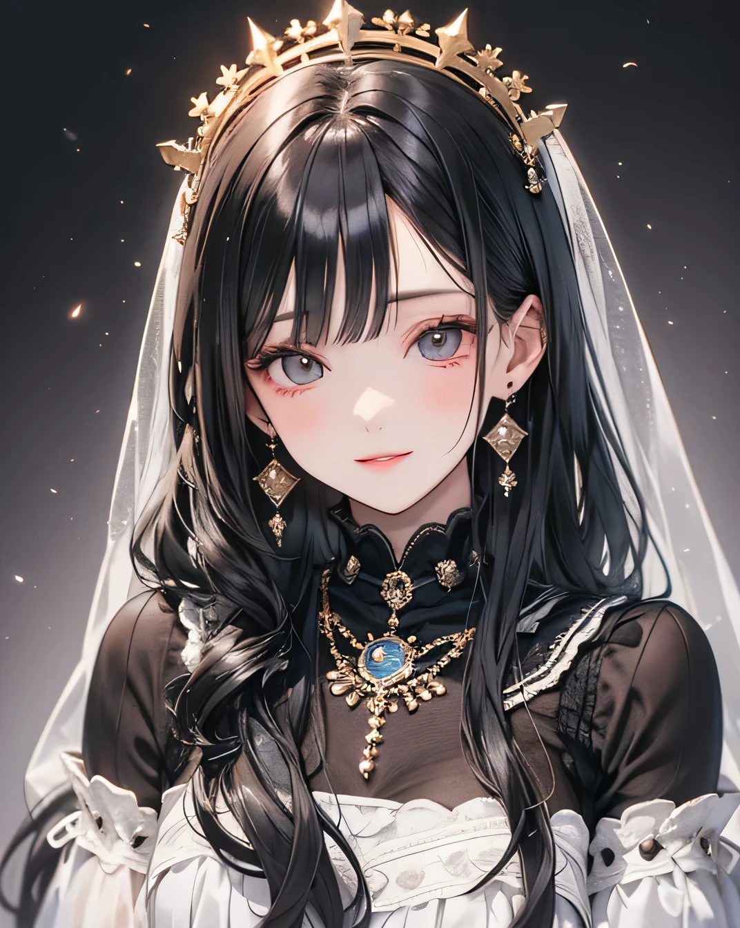 smile, Black Hair, Delicate face, To the audience:, masterpiece, Highest quality, Super Fine, Best Shadow , Disney Style, Best lighting , Cinematic Light , Light skin