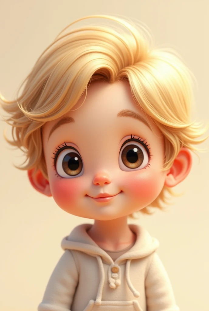 Blonde child avatar, rosy cheeks making lips protrude