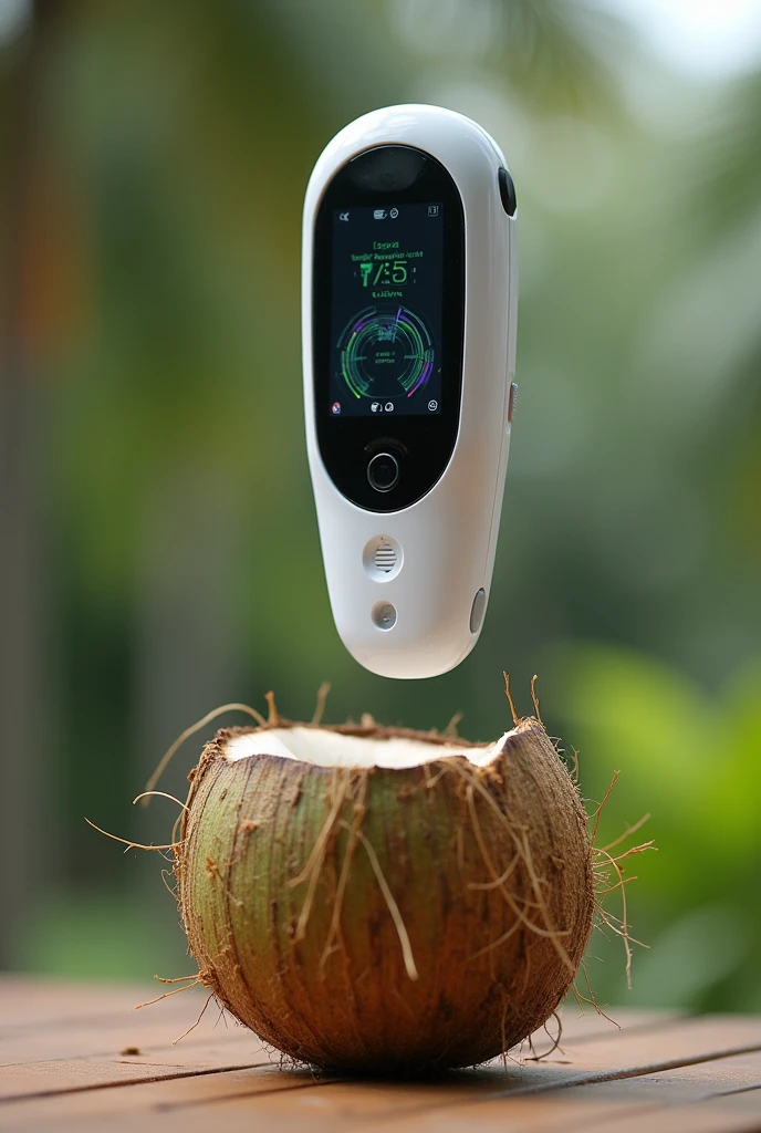 Generate a device that can know if the coconut is matured enough to eat.