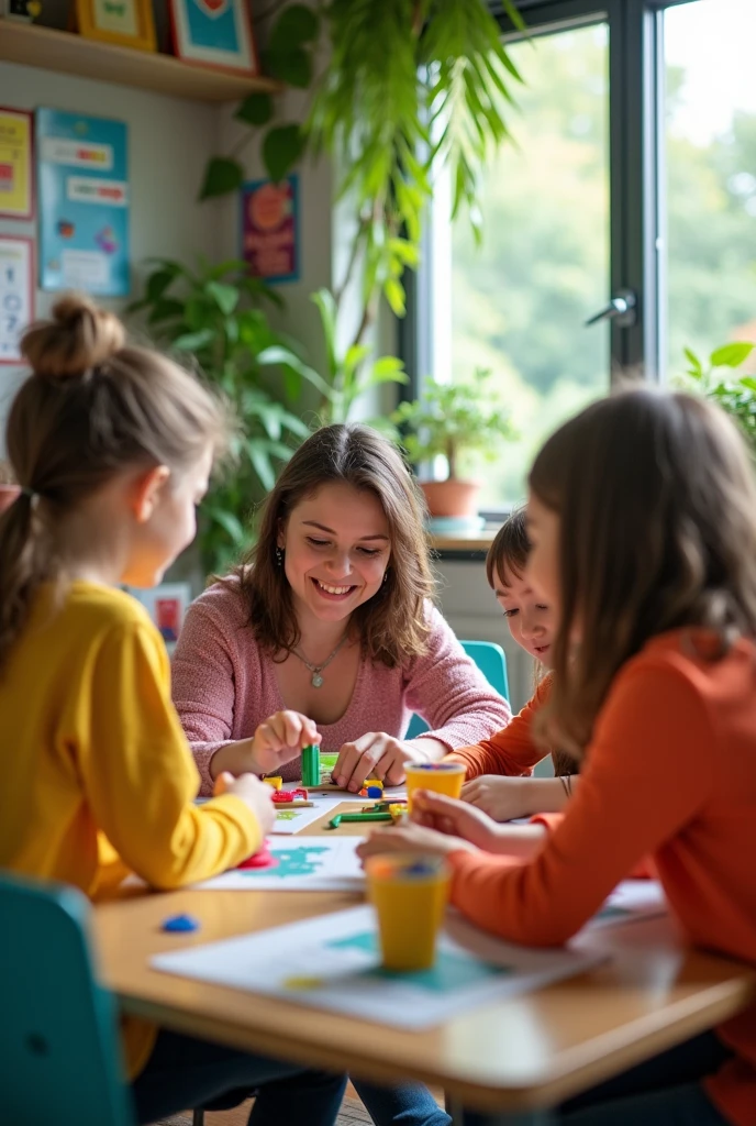 create a cover of an image of teachers at school with the r Experiential workshops “Living learning spaces