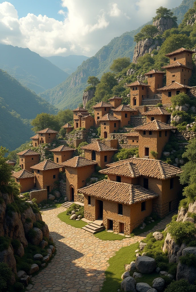Create an image of what the houses of the Chachapoyas culture were like