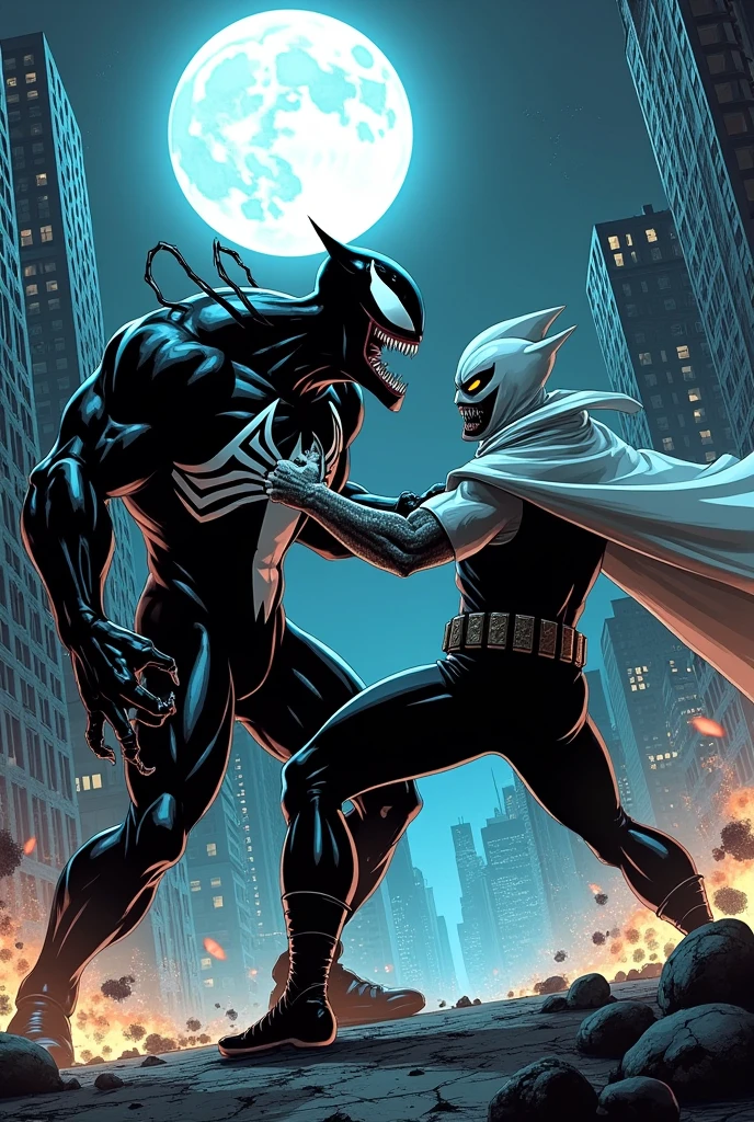 Venom fighting Moon Knight for comic