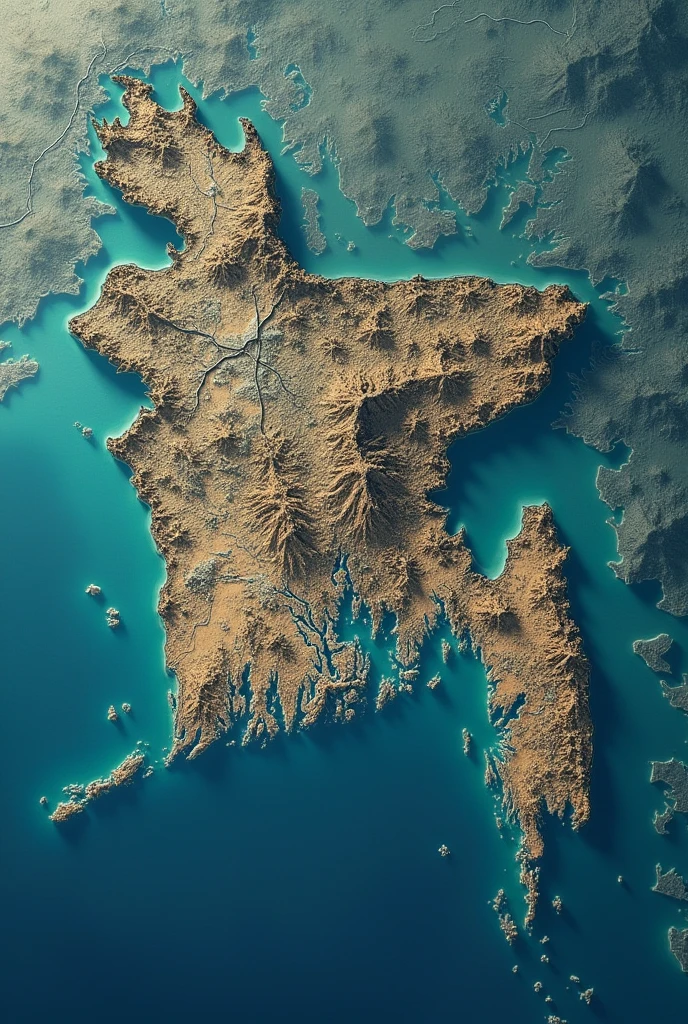 Map of flooded Bangladesh