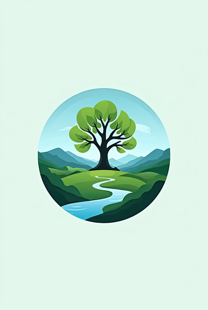 The logo of a company made from a tree and a beautiful landscape in the background that says Guatemadera