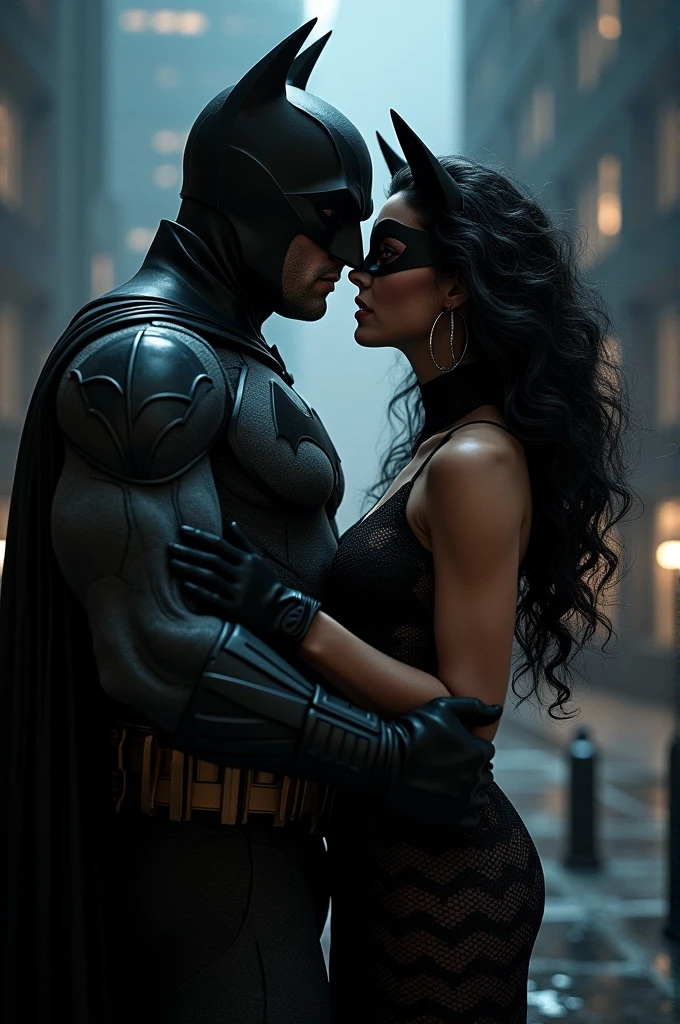 Batman and catwoman curly Black
