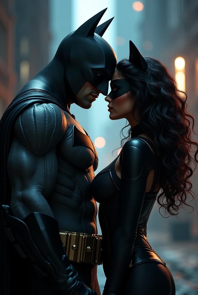 Batman and catwoman curly Black