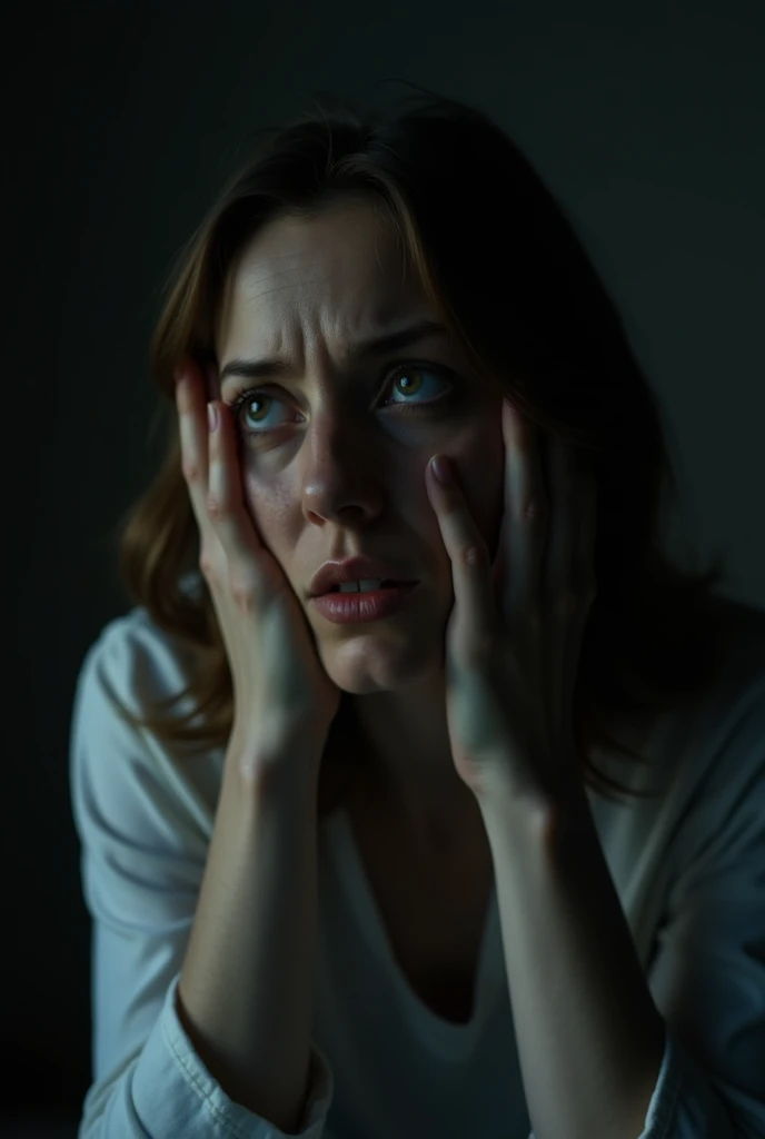 A woman is suffering