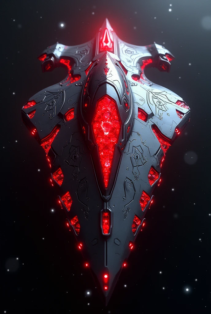 Spaceship with red diamonds